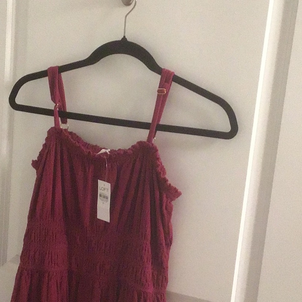Loft Burgundy Sleeveless Dress
